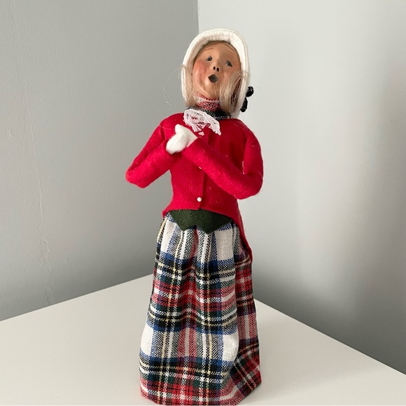 Byers Choice Other - Caroler with Plaid & Red Coat by Byers' Choice